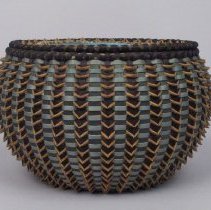 Urchin Basket with Landscape Painting on top